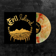 Load image into Gallery viewer, A limited edition marbled vinyl is partially out of its black and gold sleeve, which displays mountains, barbed wire, and "Terraform The Afterlife - Candyland LP (Pre-order)" in stylized gold lettering.